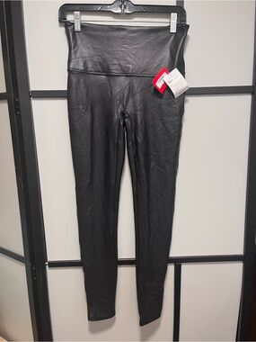 SPANX Faux Leather Leggings High Waisted Black NWT Size Large L